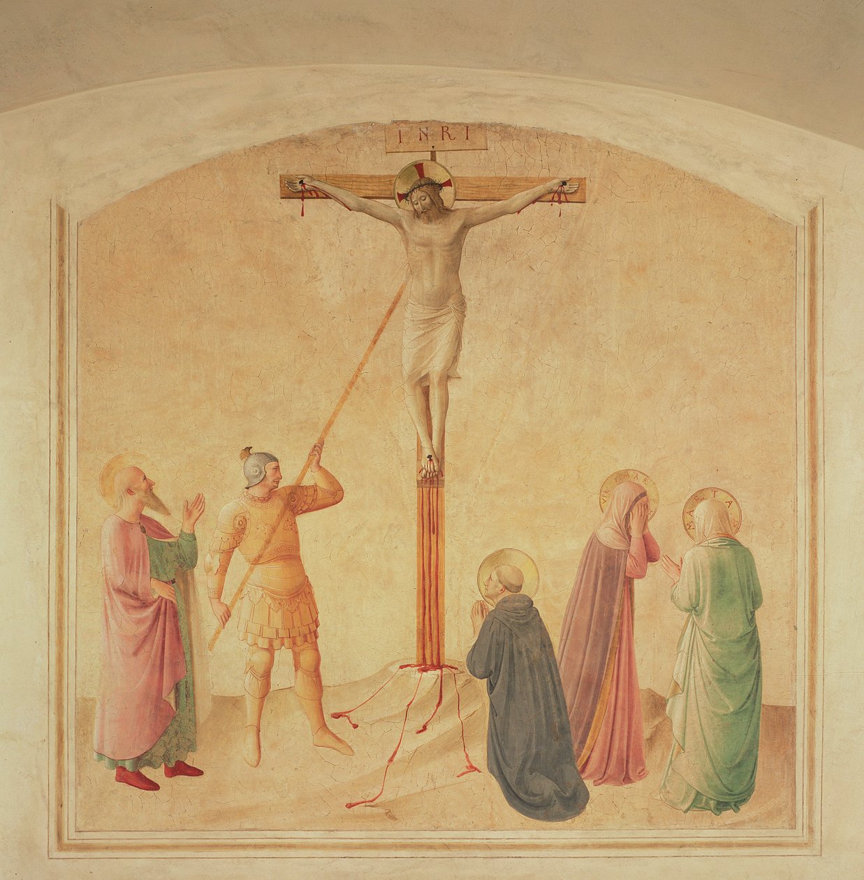 Crucificação, o suporte da lança, c.1438-45 de Fra Angelico