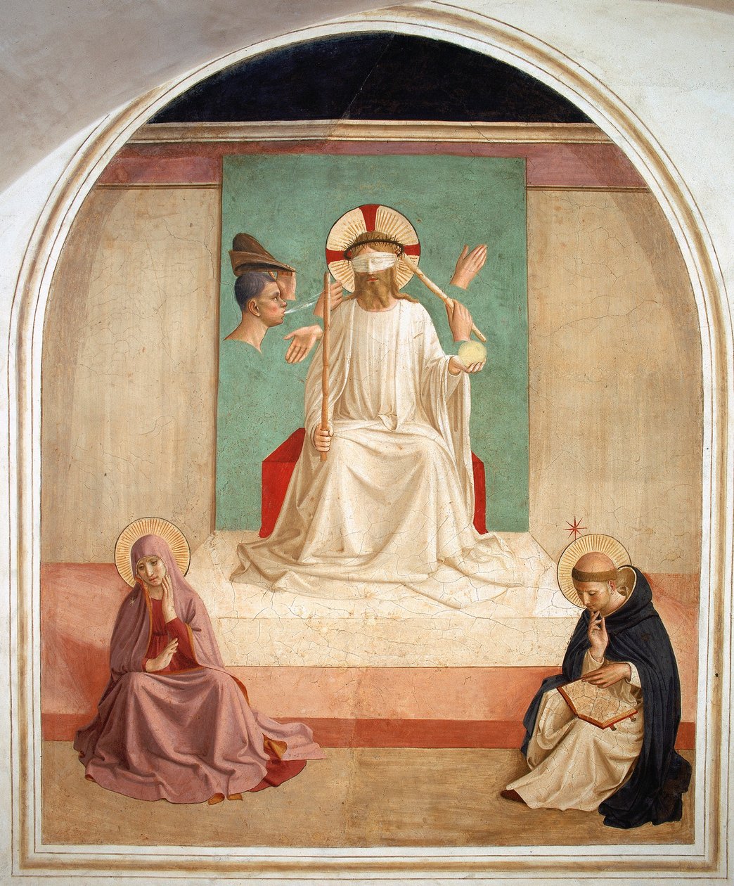 Cristo zombou da presença da Virgem e de São Domingos de Fra school of Angelico