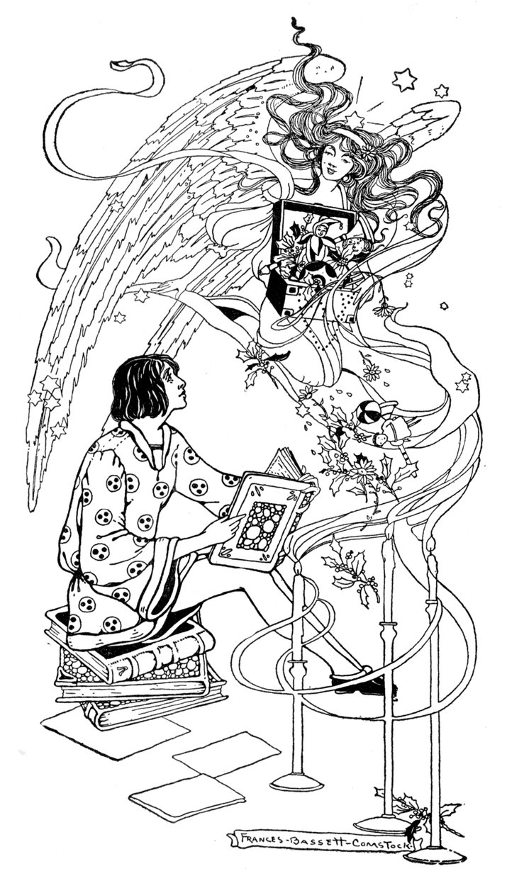 Ilustração de &39;Natal e a Literatura da Desilusão&39; de Samuel McChord Crothers, 1908 de Frances Bassett Comstock