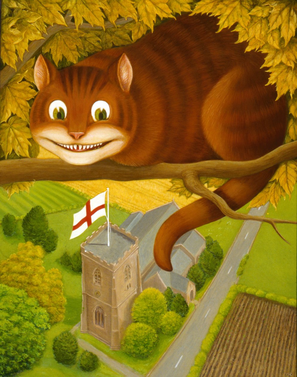 O gato de Cheshire em Daresbury de Frances Broomfield