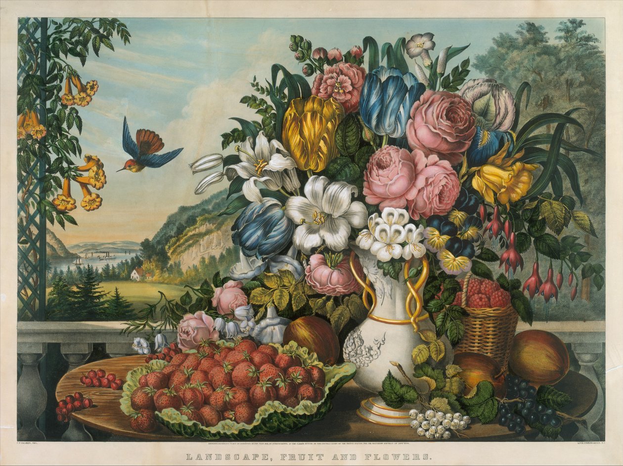 Paisagem, Frutas e Flores, 1862 de Frances Flora Bond Palmer