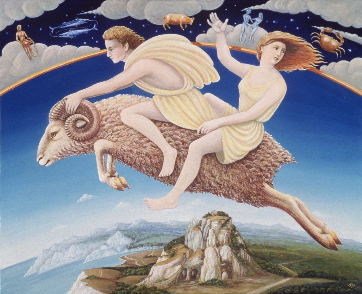 Áries, 1988 (óleo e têmpera no painel) de Frances Broomfield