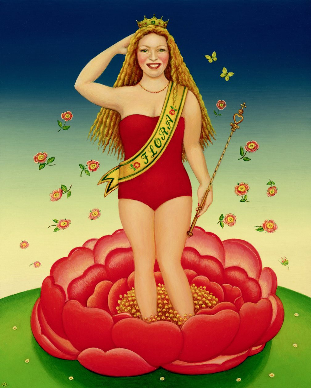 Flora, 2000 (óleo e têmpera no painel) de Frances Broomfield