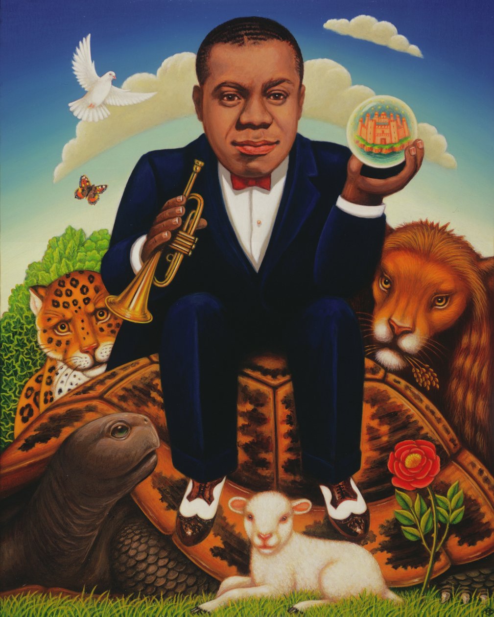 É um mundo maravilhoso (Louis Armstrong) 2006 (óleo e têmpera no painel) de Frances Broomfield