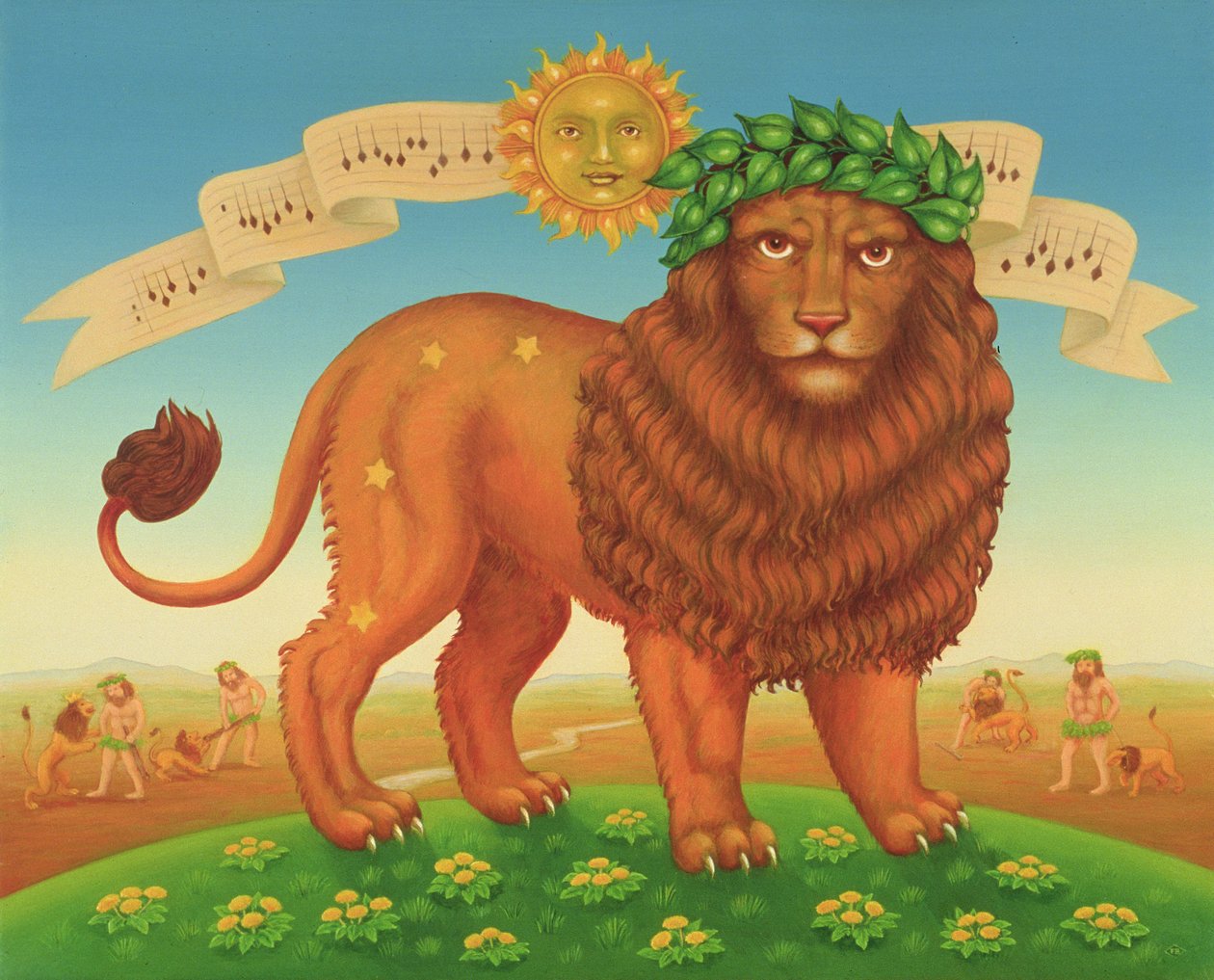 Leo, 1989 (óleo e têmpera no painel) de Frances Broomfield
