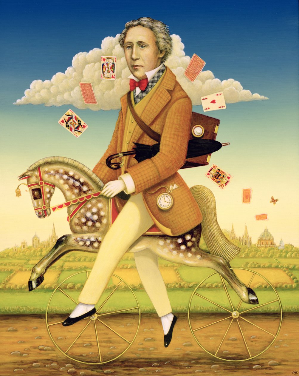 Lewis Carroll (1832-98) 2001 (óleo e têmpera no painel) de Frances Broomfield