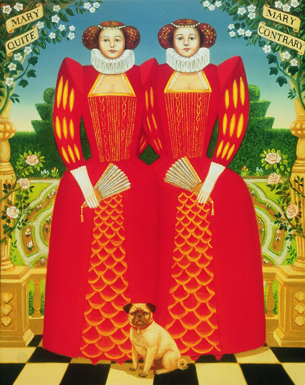 Mary Mary, 1995 (óleo e têmpera no painel) de Frances Broomfield