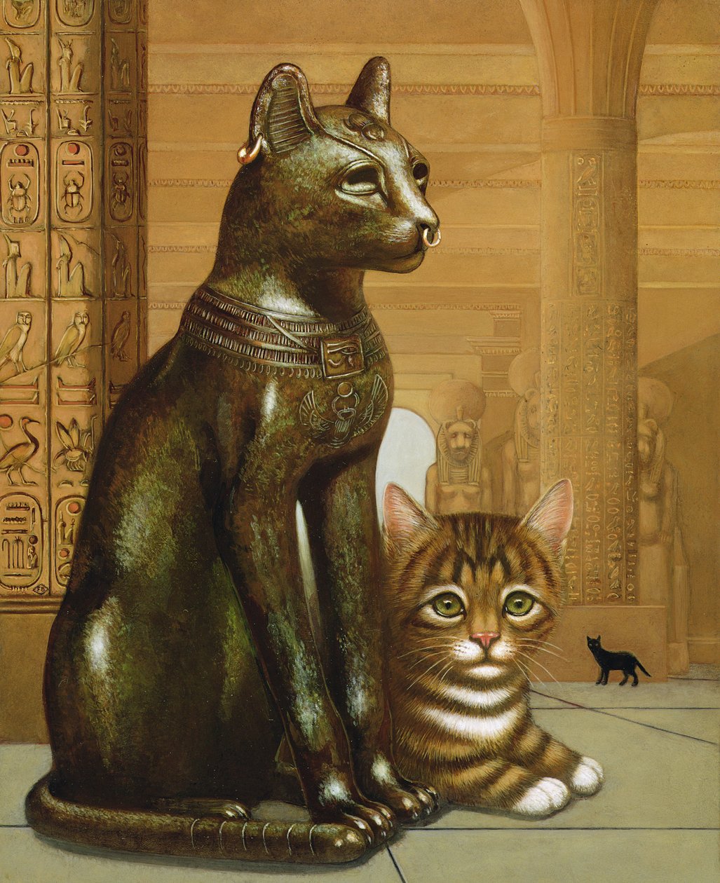 Mike, o British Museum Kitten, 1995 (óleo e têmpera no painel) de Frances Broomfield