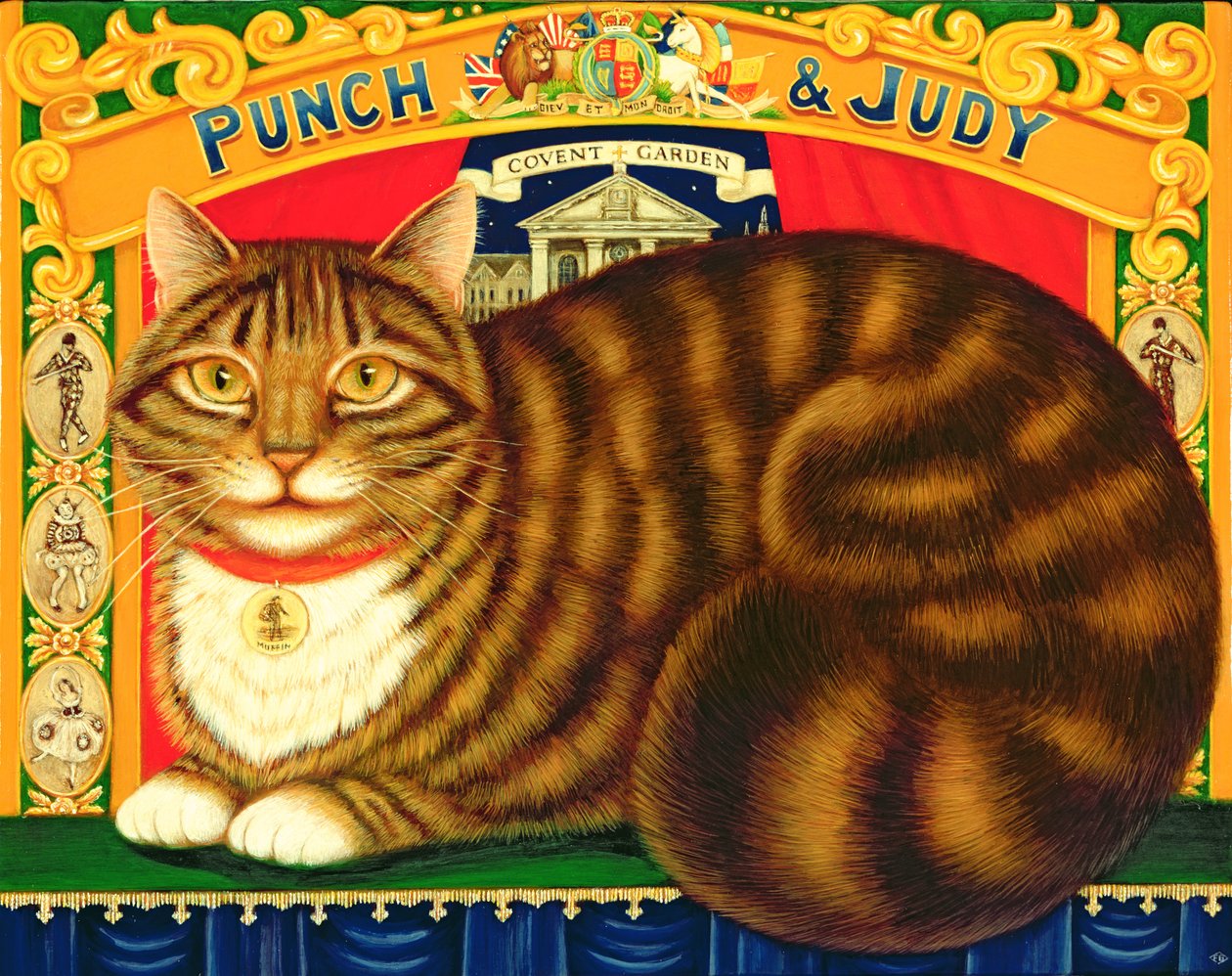 Muffin, The Covent Garden Cat, 1996 (óleo e têmpera no painel) de Frances Broomfield