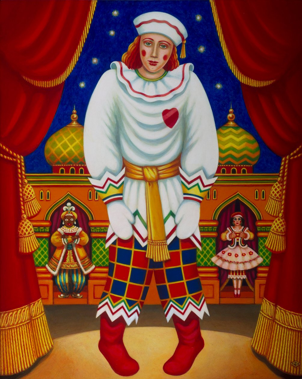Petrushka, 2011 (óleos e têmpera no painel) de Frances Broomfield
