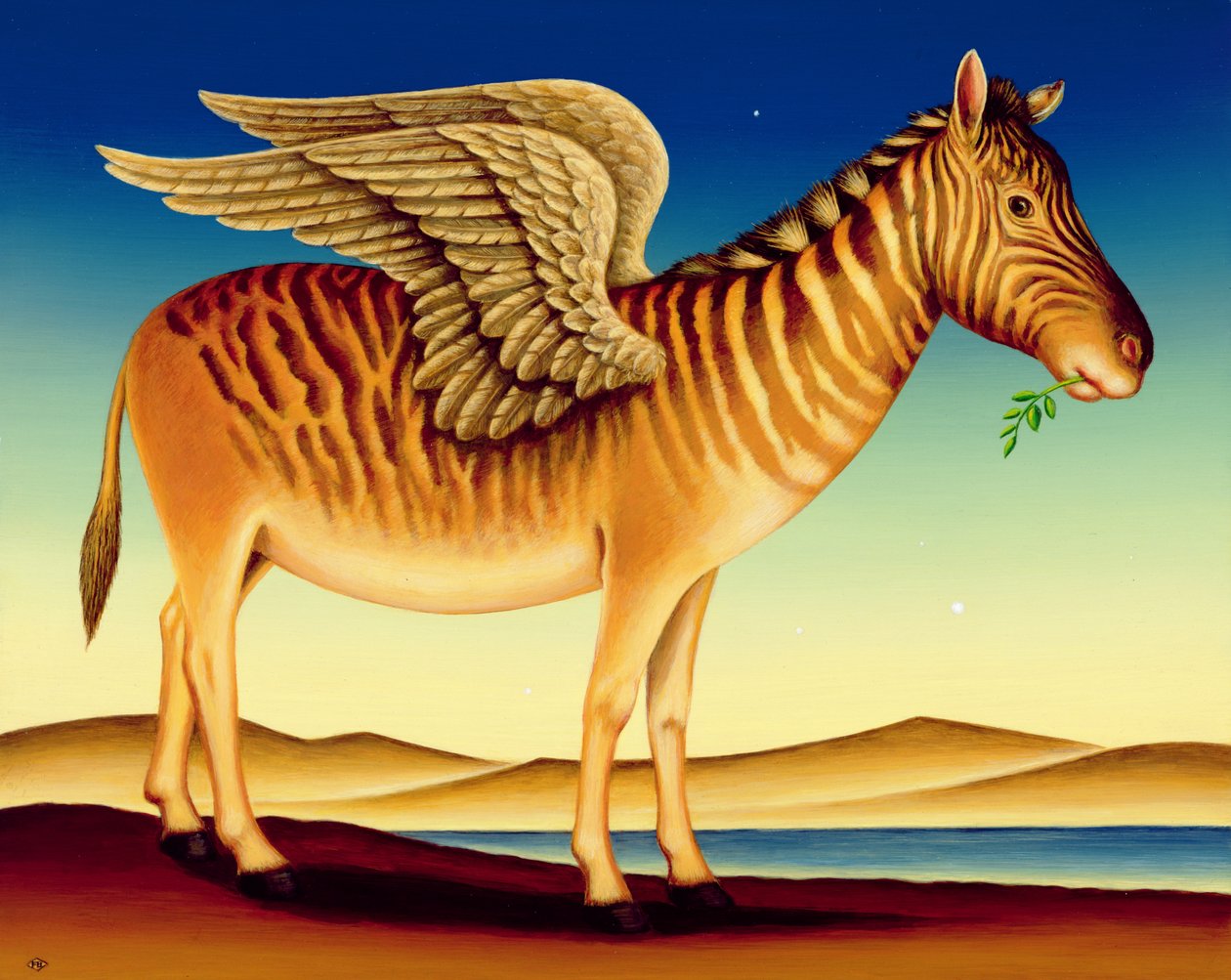 Quagga, 2000 (óleo e têmpera no painel) de Frances Broomfield