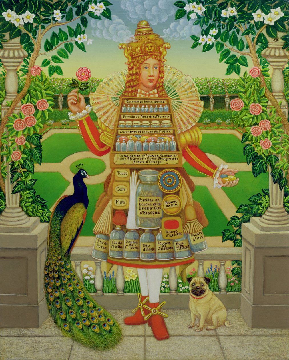 The Perfumers Garden, 1998 (óleo e têmpera no painel) de Frances Broomfield