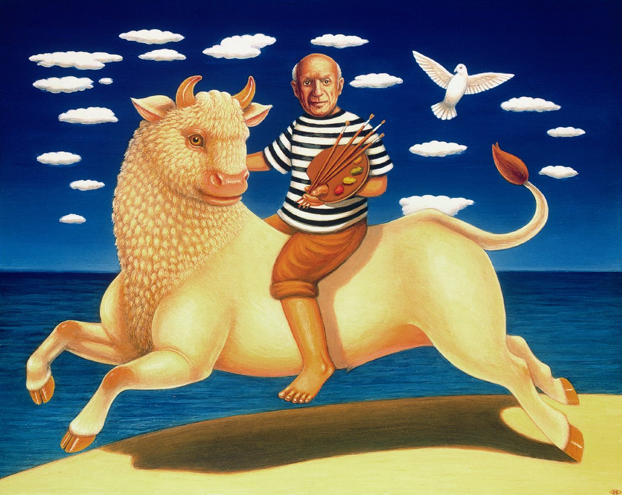 Yo Picasso, 2003 (óleo e têmpera no painel) de Frances Broomfield