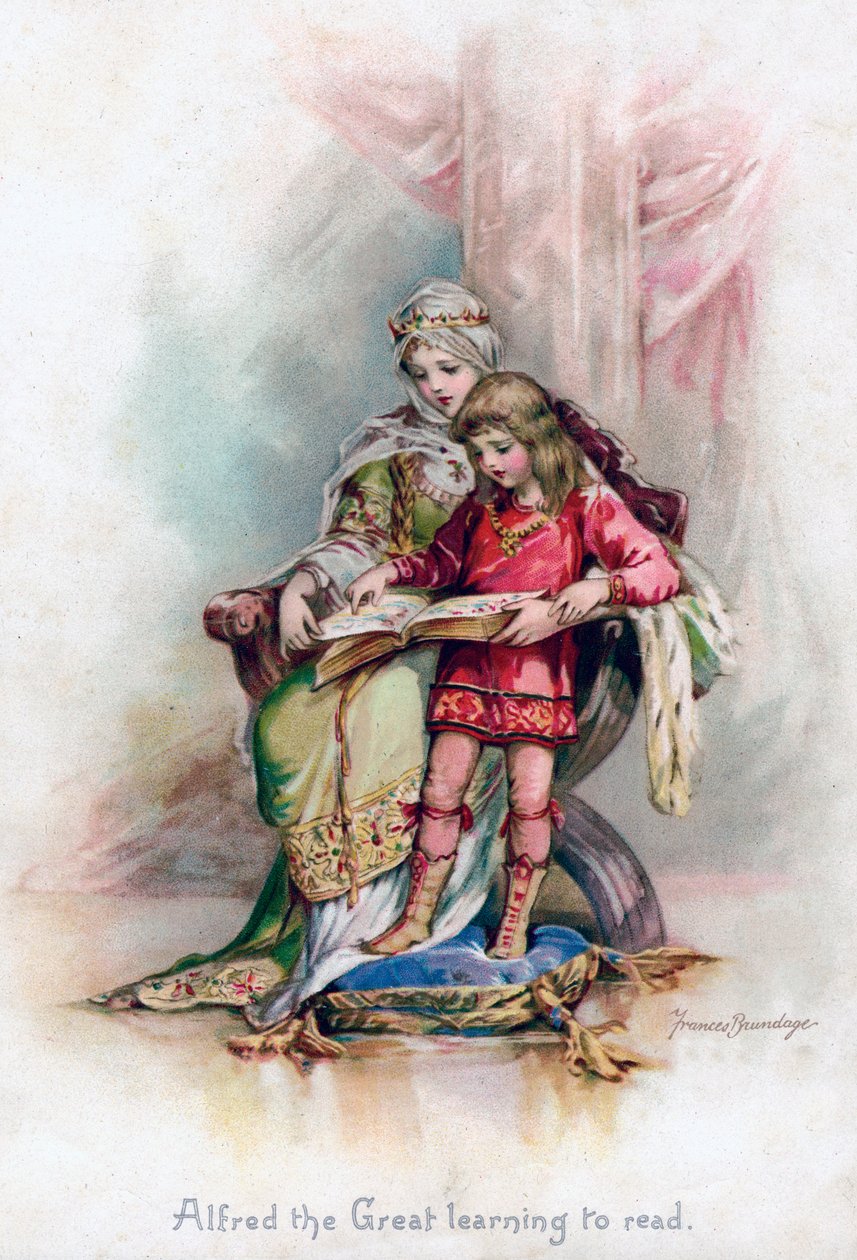 Alfred, o Grande aprendendo a ler, 1897. de Frances Brundage