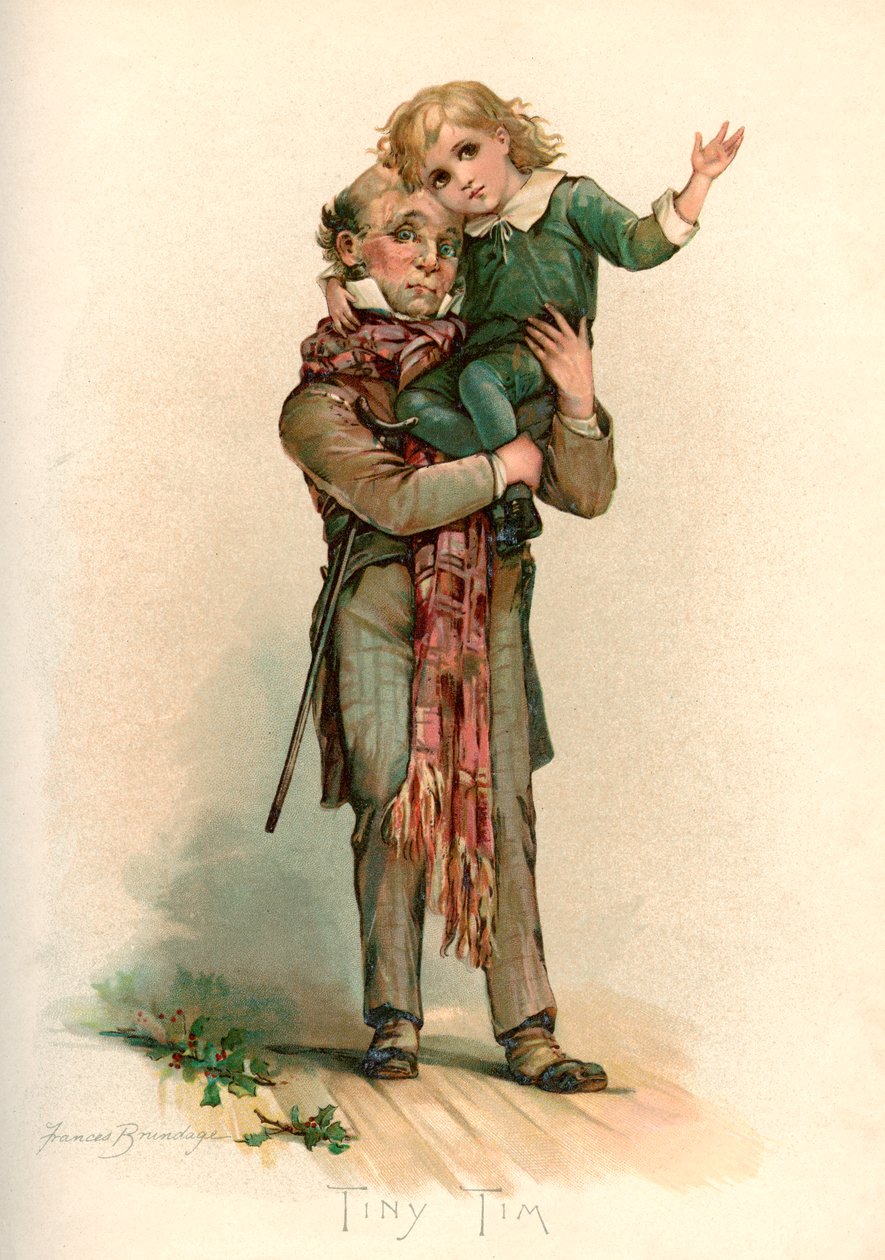 Bob Cratchit Carrying Tiny Tim de Frances Brundage