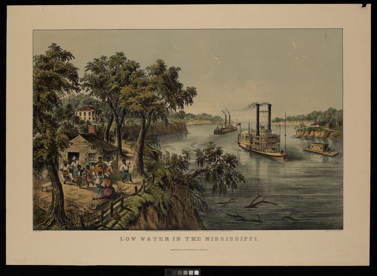 Baixa-mar no Mississipi Robert E Lee de Frances Flora Bond (c.1812 76) (after) Palmer