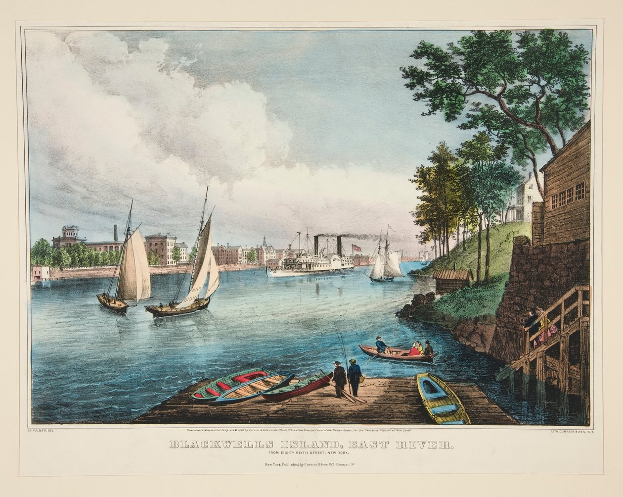 Ilha de Blackwell, East River de Frances Flora Bond Palmer