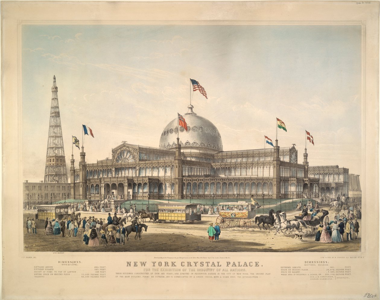 Palácio de Cristal de Nova York: Para a Exposição da Indústria de Todas as Nações. de Frances Flora Bond Palmer