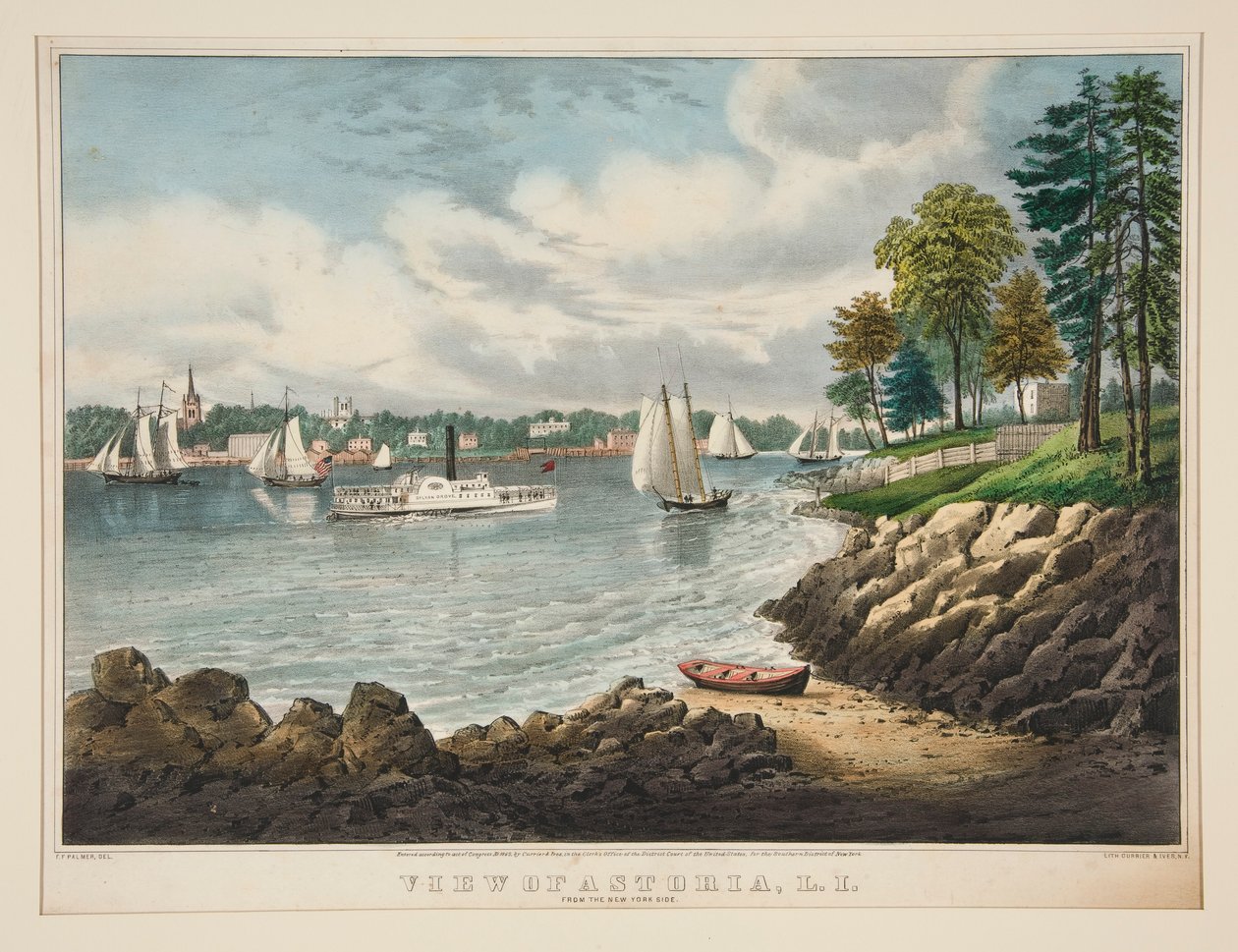 Vista de Astoria, L.I. do lado de Nova York de Frances Flora Bond Palmer