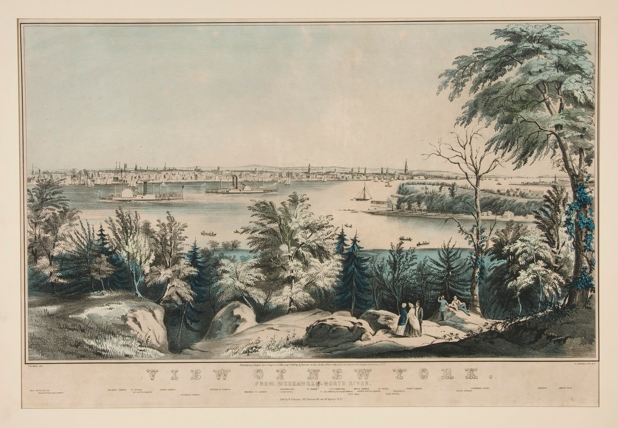 Vista de Nova Iorque a partir de Weehawken-North River de Frances Flora Bond Palmer