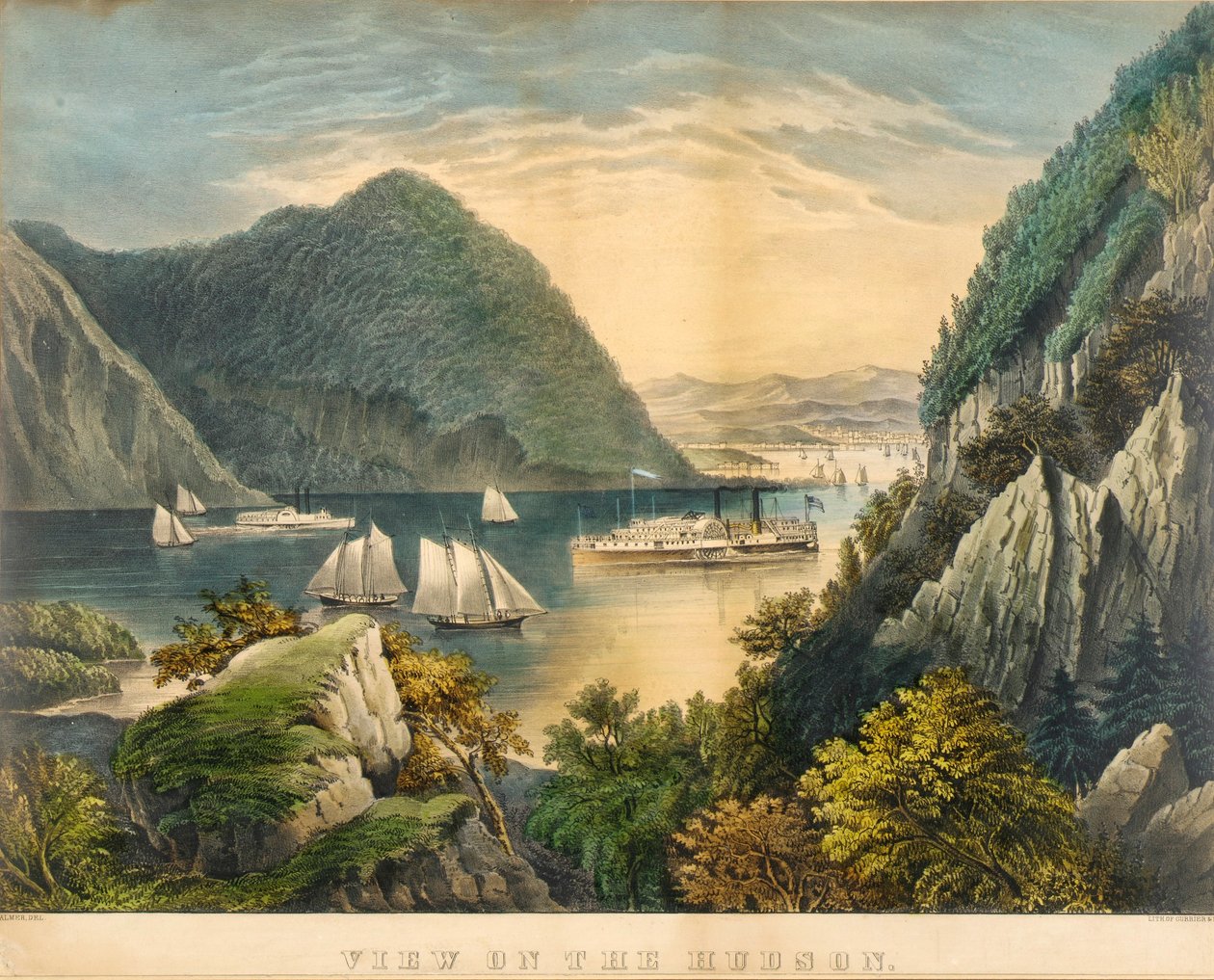 Vista do rio Hudson de Frances Flora Bond Palmer