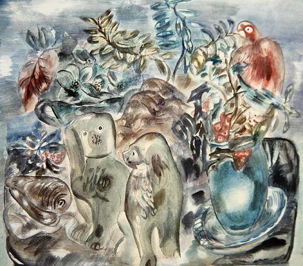 Um Arranjo, c.1935 (aquarela sobre lápis sobre papel) de Frances Hodgkins