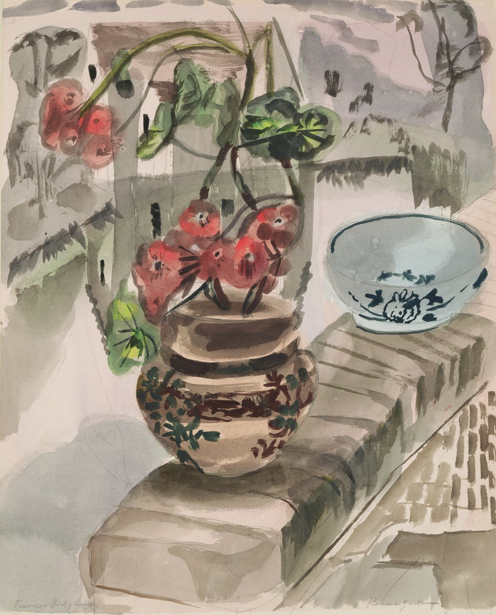 Jardim do Rio (aguarela sobre papel) de Frances Hodgkins