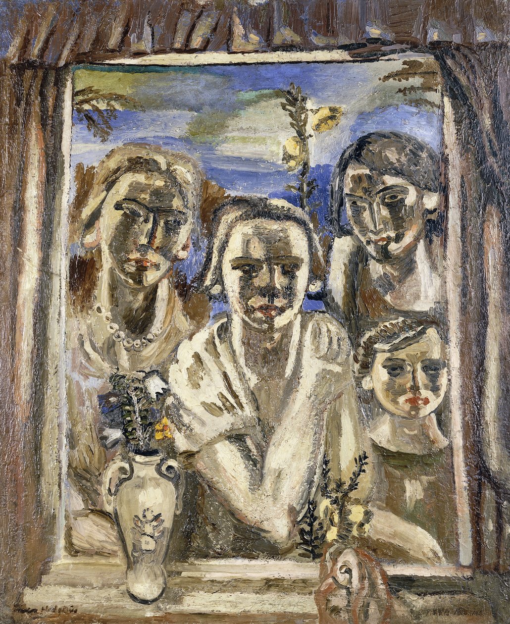 A Família, c.1926-1930 (óleo sobre tela) de Frances Hodgkins