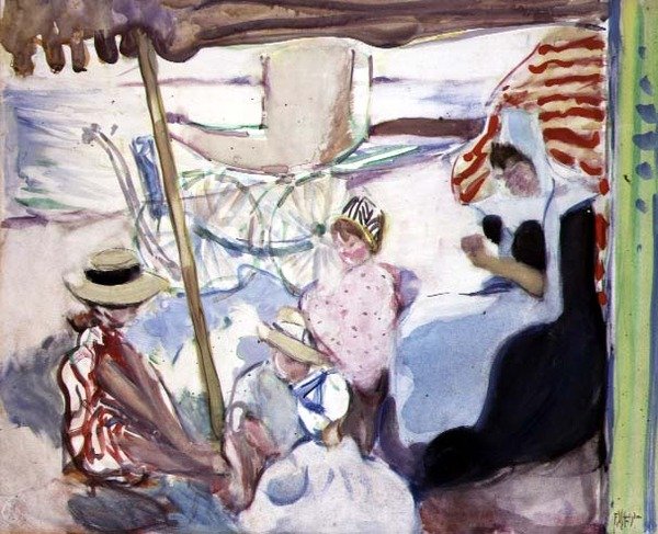 O Piquenique, c.1914 (aguarela sobre papel) de Frances Hodgkins