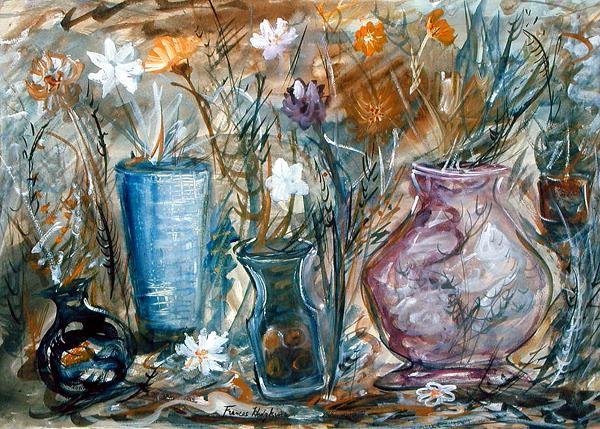 Vasos de Flores (aquarela sobre papel) de Frances Hodgkins