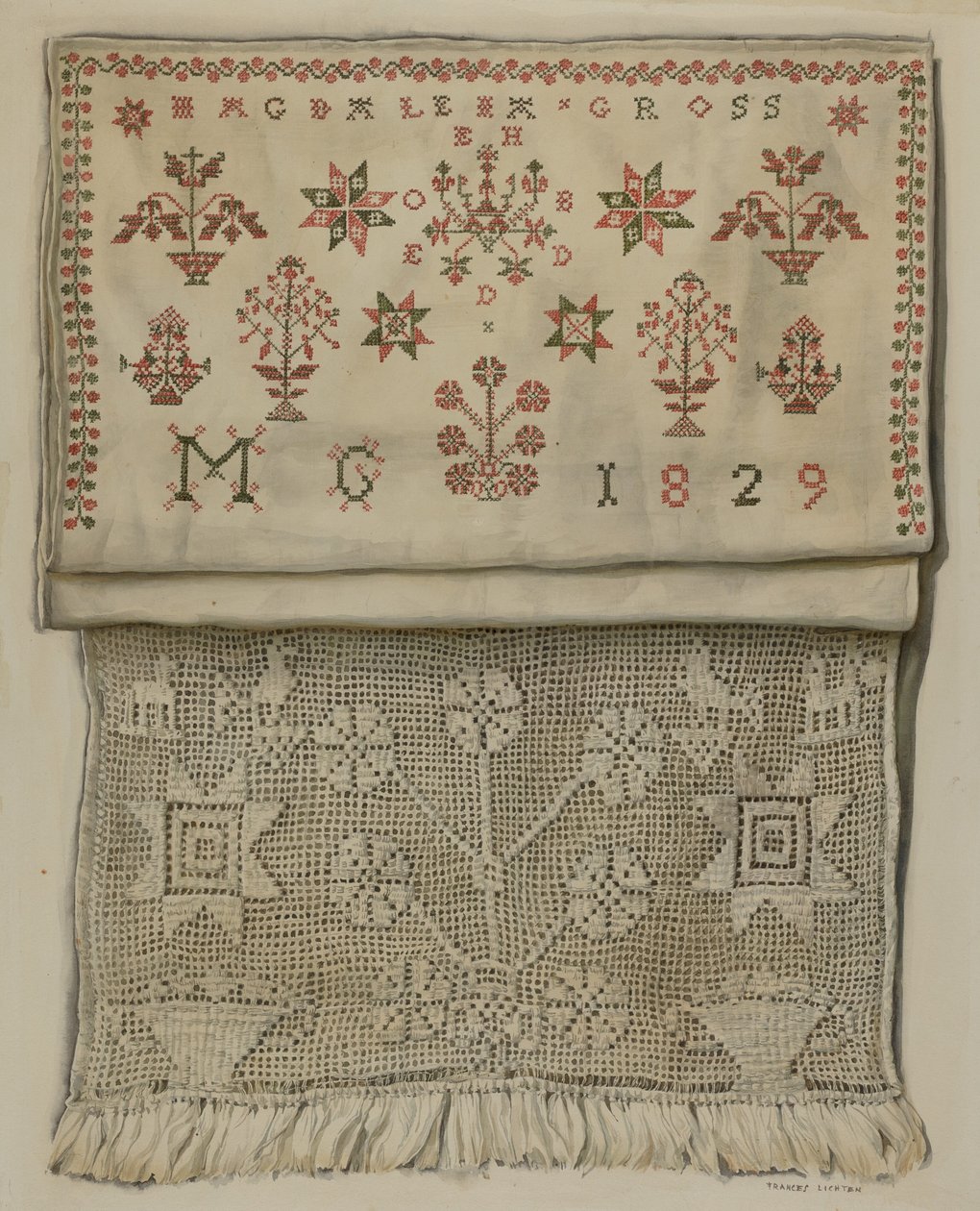 1829 Mostrar toalha de Frances Lichten