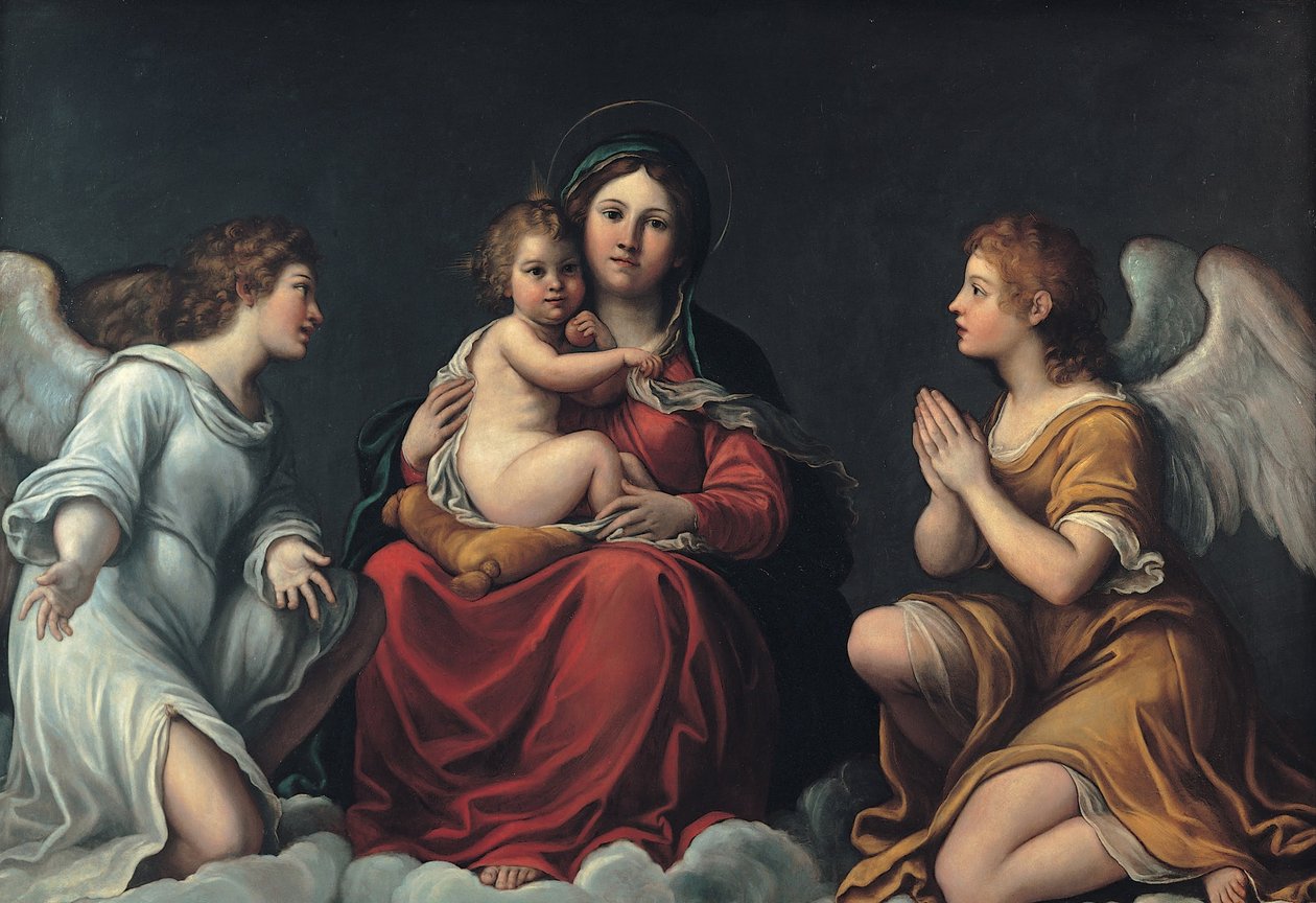 Madonna com a criança e anjos de Francesco Albani