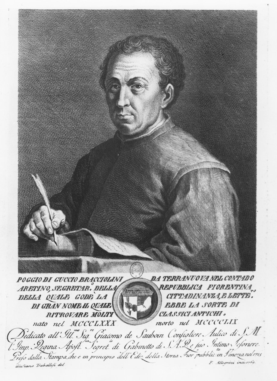 Retrato de Poggio Bracciolini, 1769 de Francesco Allegrini
