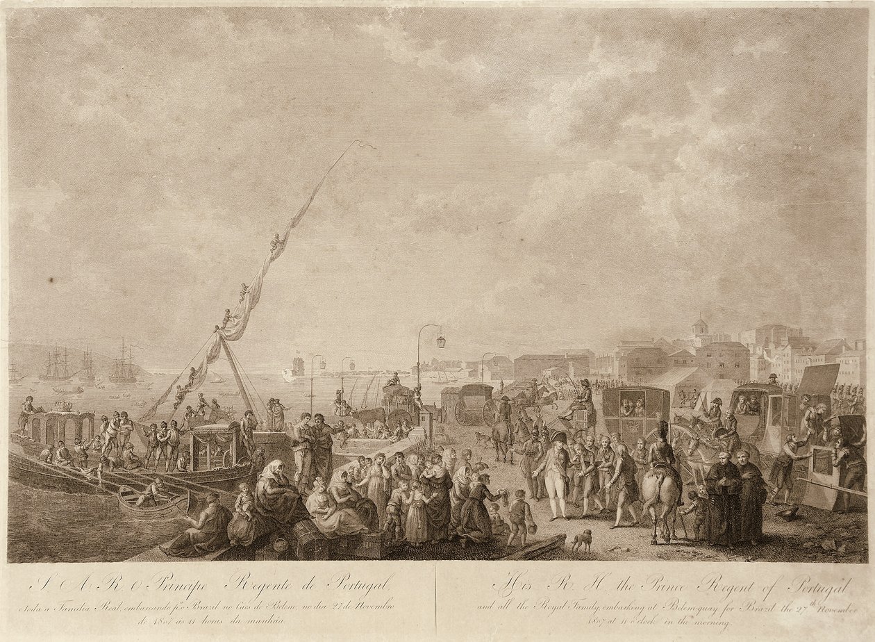 João VI embarcando para o Brasil de Francesco Bartolozzi