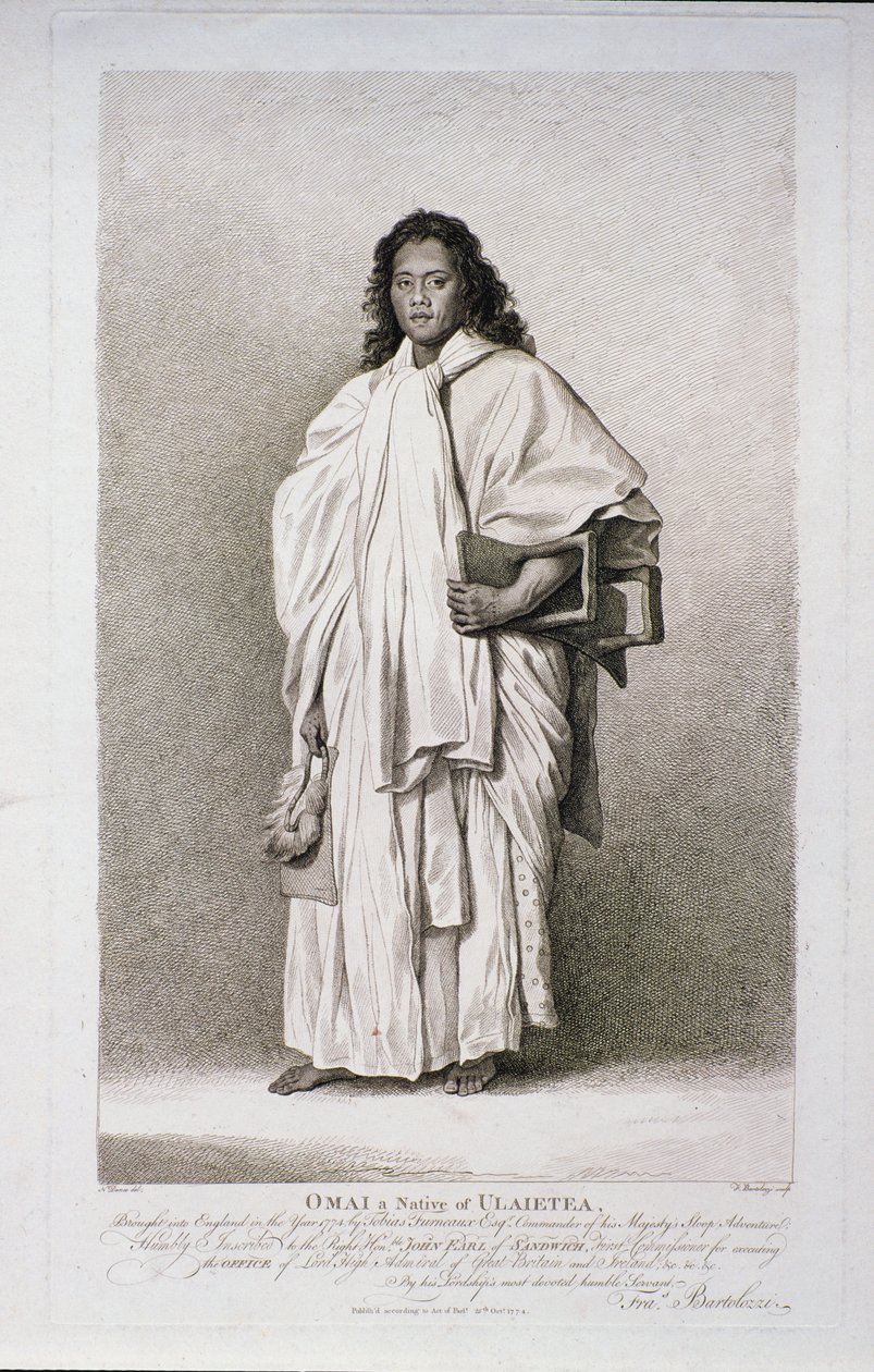 Bem-vindo ao nativo de Ulaietea, 1774 de Francesco Bartolozzi