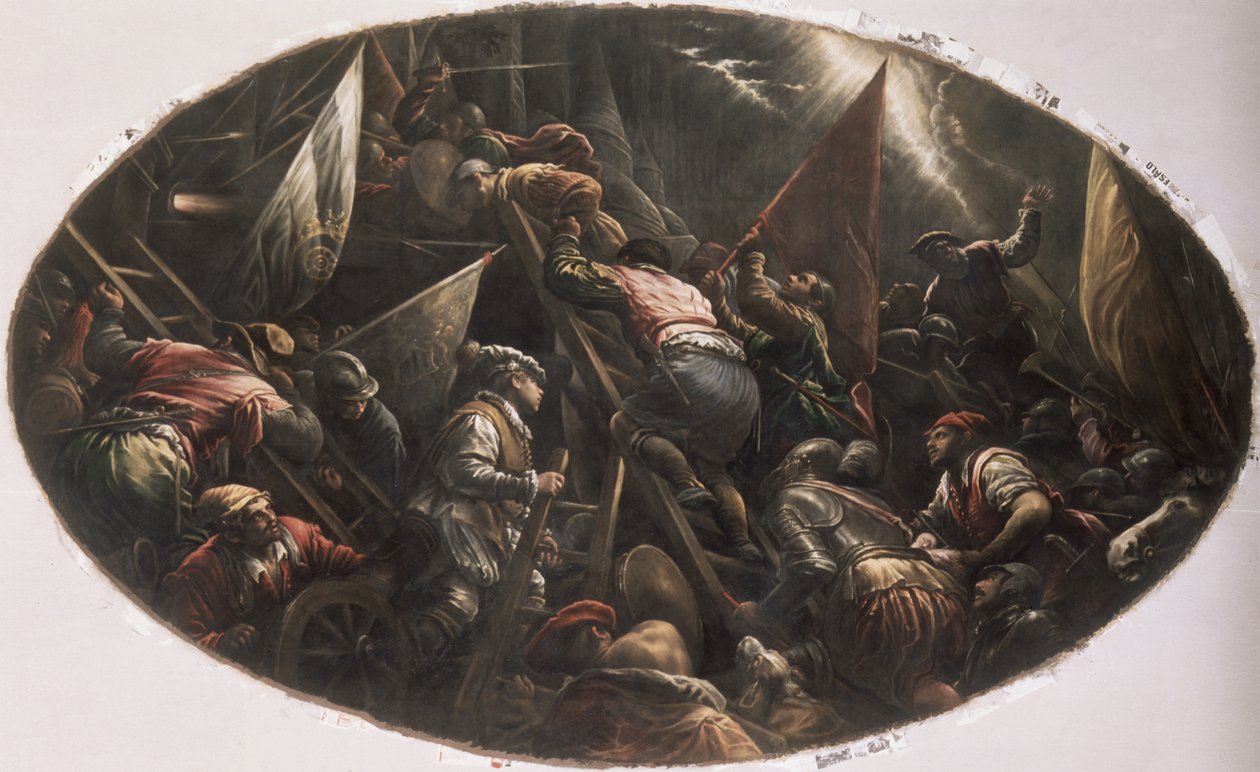 Os venezianos capturando Pádua de Francesco Bassano
