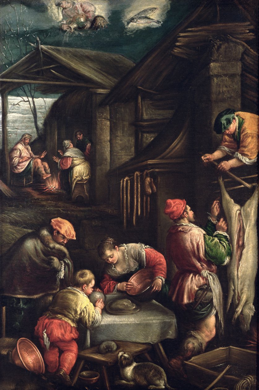 Inverno (o açougueiro) c.1580 de Francesco Bassano