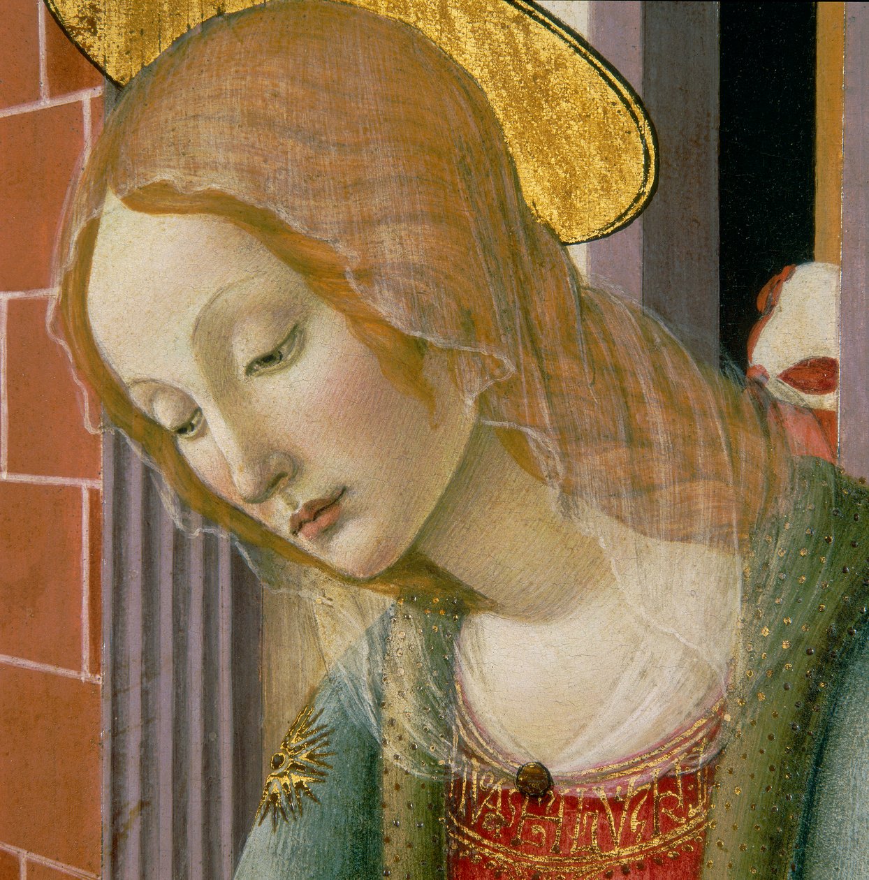 Face da Virgem, detalhe de Francesco Botticini
