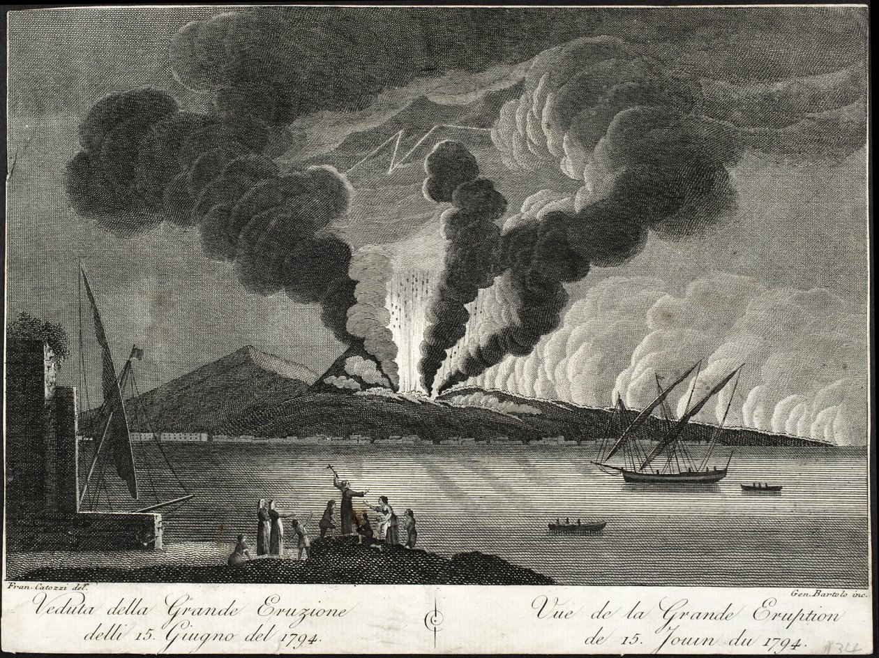 Vista da grande erupção, 15 de junho de 1794 de Francesco Catozzi