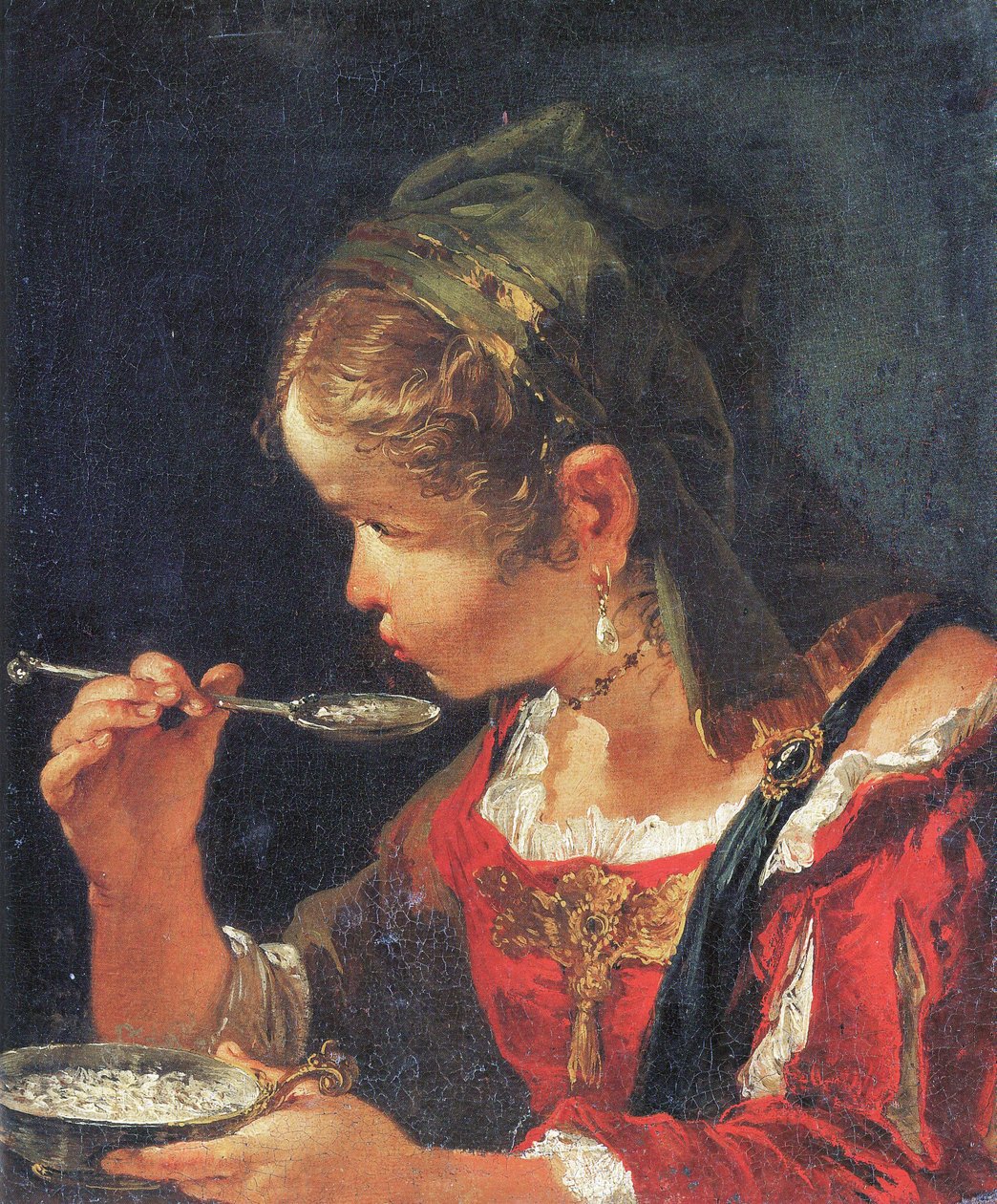 Menininha, comer, a, pap de Francesco Fontebasso