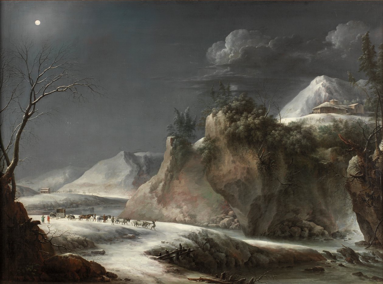 Cena de inverno nos Alpes italianos, c.1735-1765 de Pier Francesco Foschi