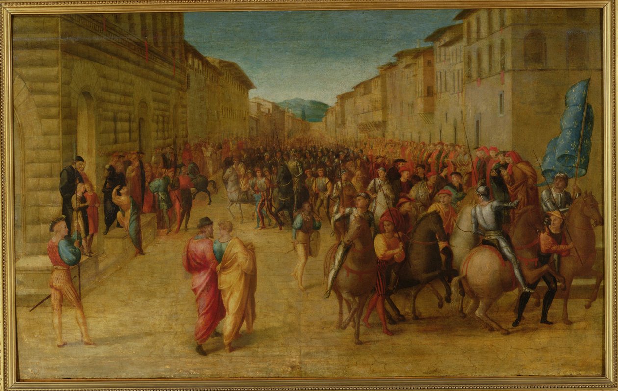 Carlos VIII (1470-98), entrando em Florença, c.1518 de Francesco Granacci