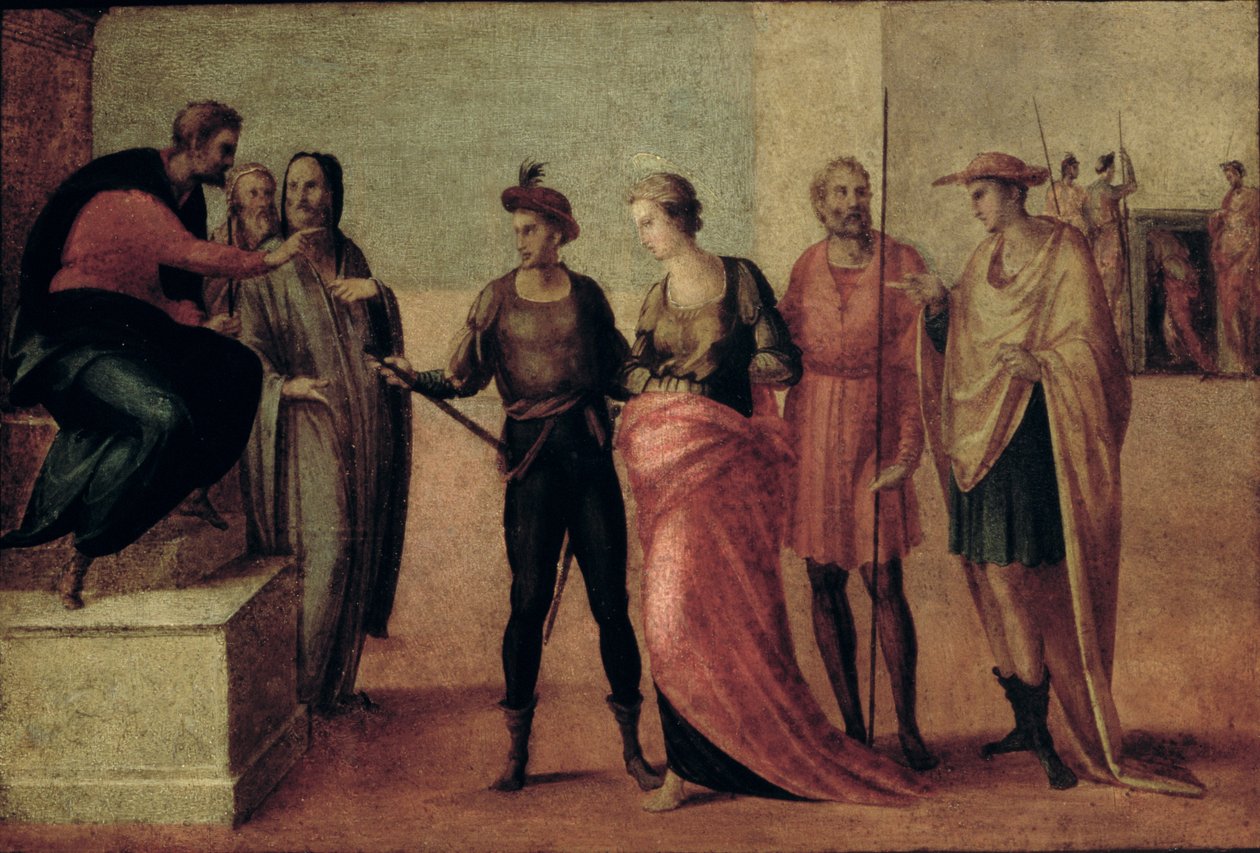 A condenação de St. Lucy (painel) de Francesco Granacci