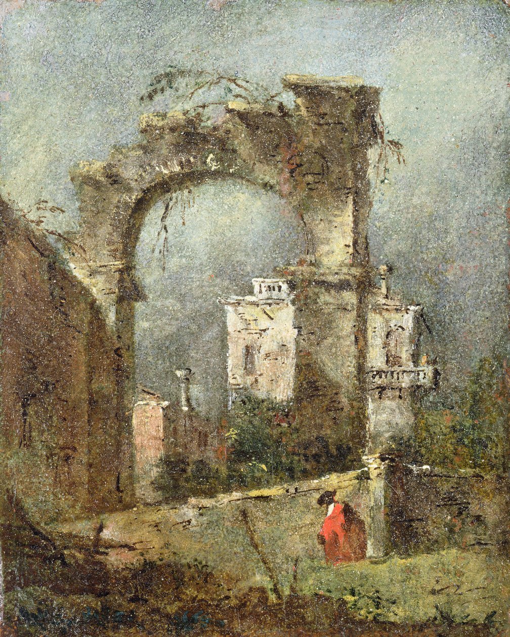 Um capricho - um arco em ruínas, 18 cenury de Francesco Guardi