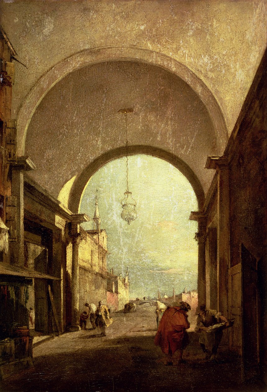 City View, 1775-80 (painel) de Francesco Guardi