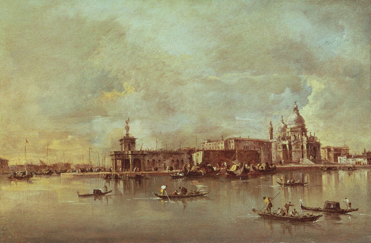 Santa Maria della Salute visto da foz do Grande Canal, Veneza de Francesco Guardi