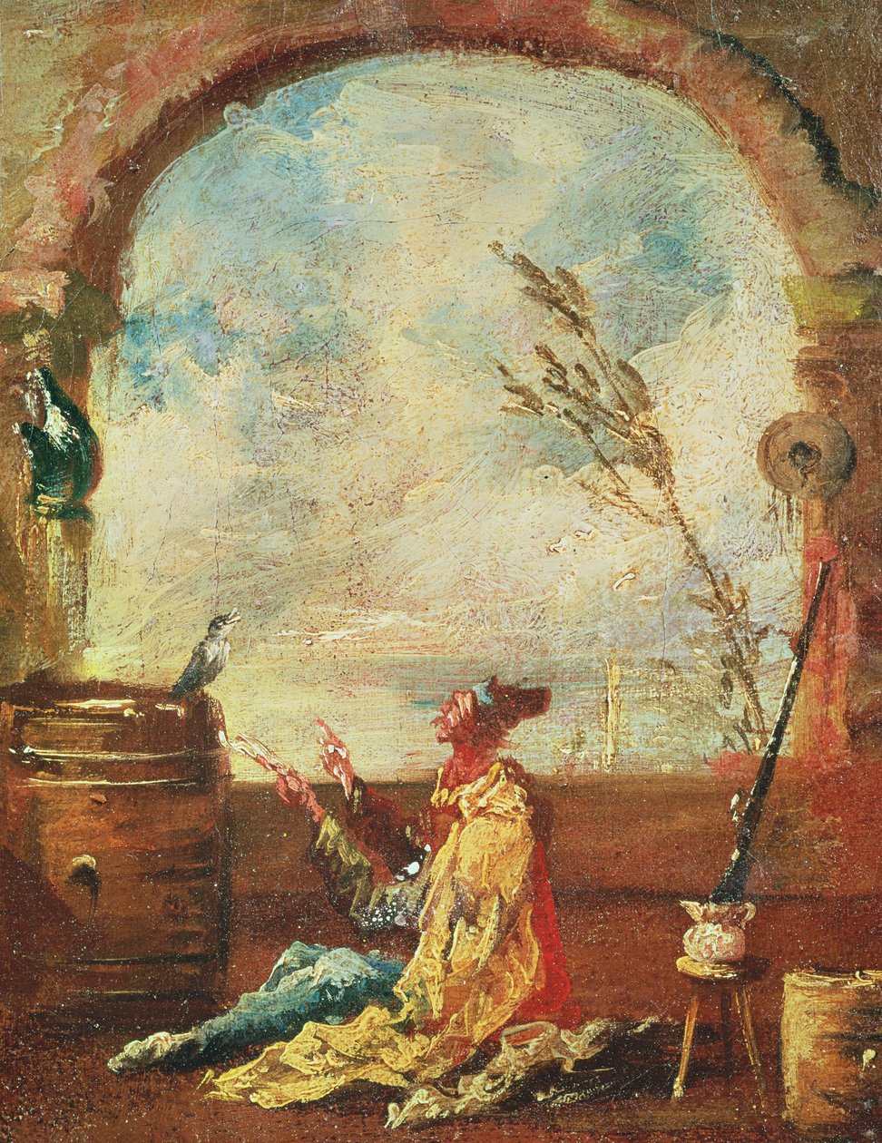 O poeta e o pássaro de Francesco Guardi