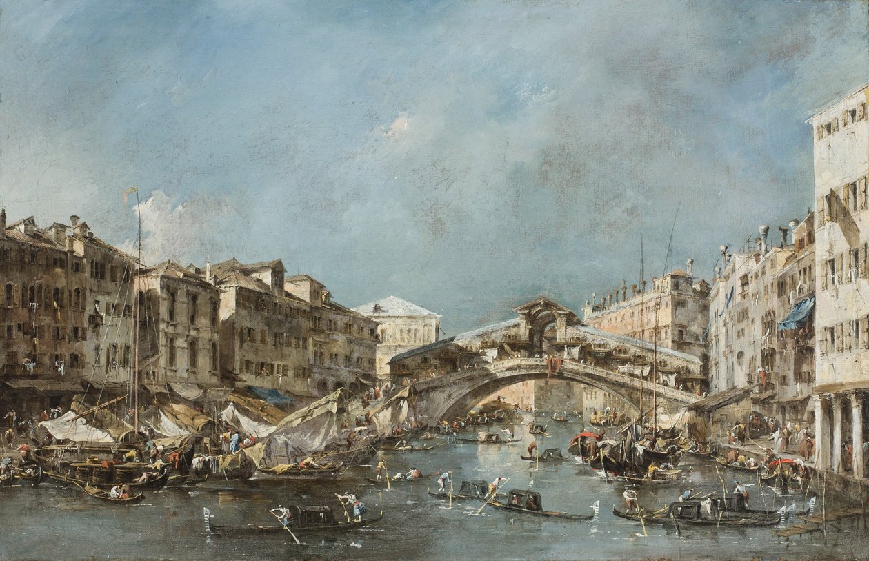 A ponte de Rialto, c.1775 de Francesco Guardi