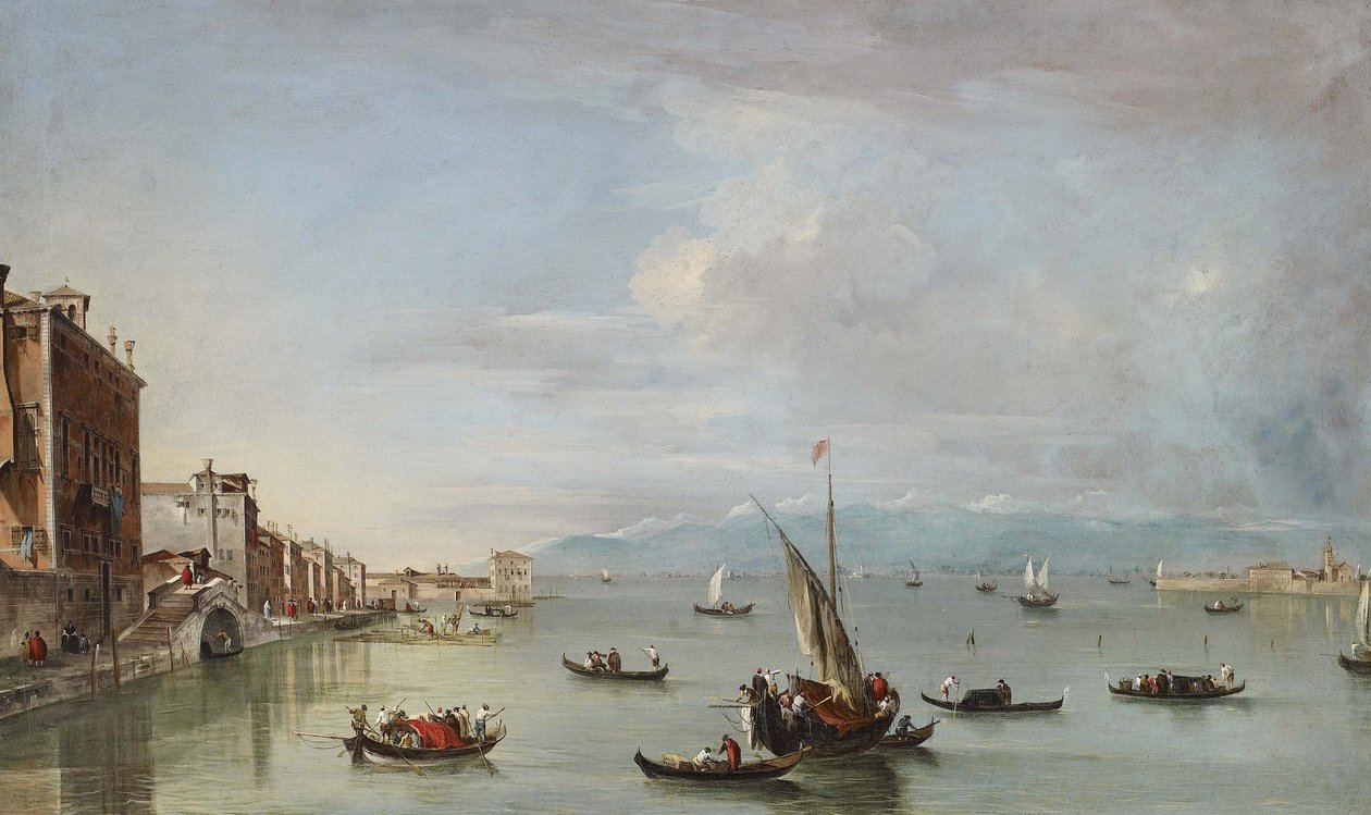 Veneza: a Fondamenta Nuove com a Lagoa e a Ilha de San Michele, c.1758 de Francesco Guardi