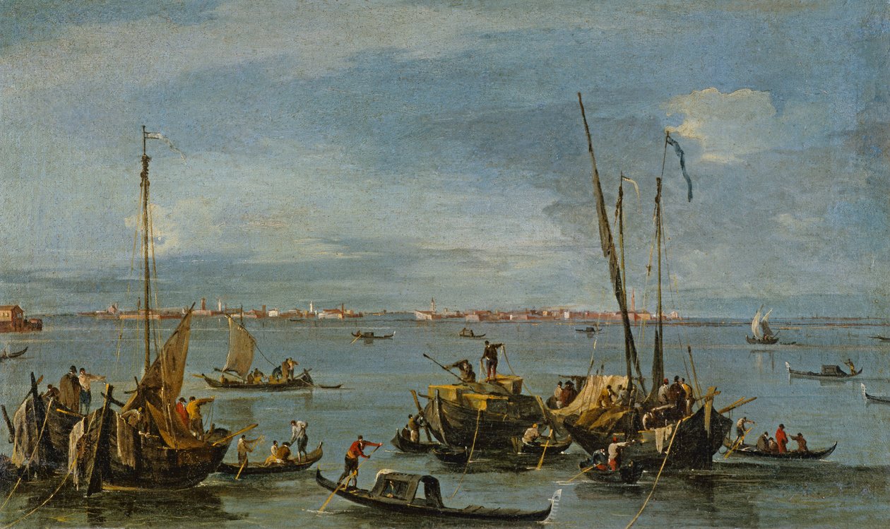 Vista em direção a Murano da Fondamente Nuove, Veneza de Francesco Guardi